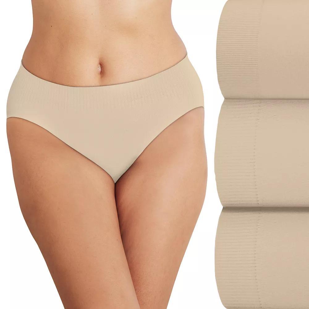 Bali Comfort Revolution 3-Pack Modern Seamless Hi Cut Panty DFMSH3, Women's, Size: 9, Brown Brown Brown Product Image
