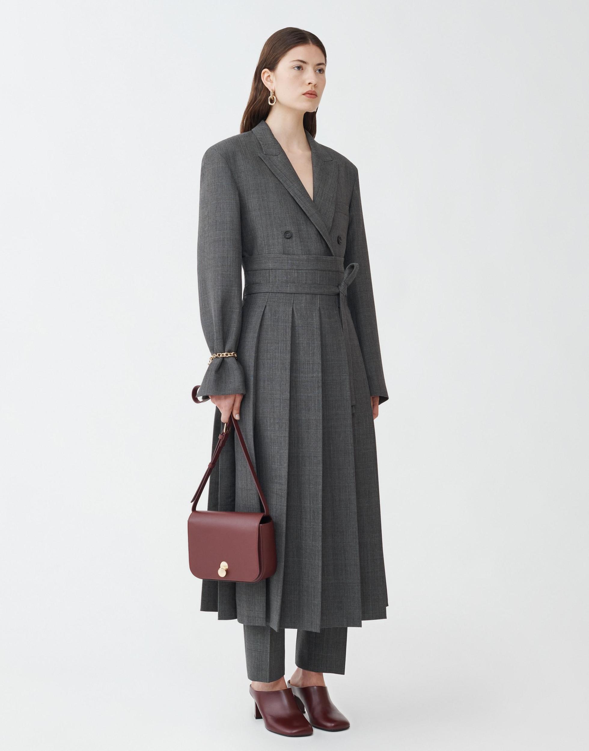 FABIANA FILIPPI Prince Of Wales High Waisted Pleated Skirt In Grey Product Image