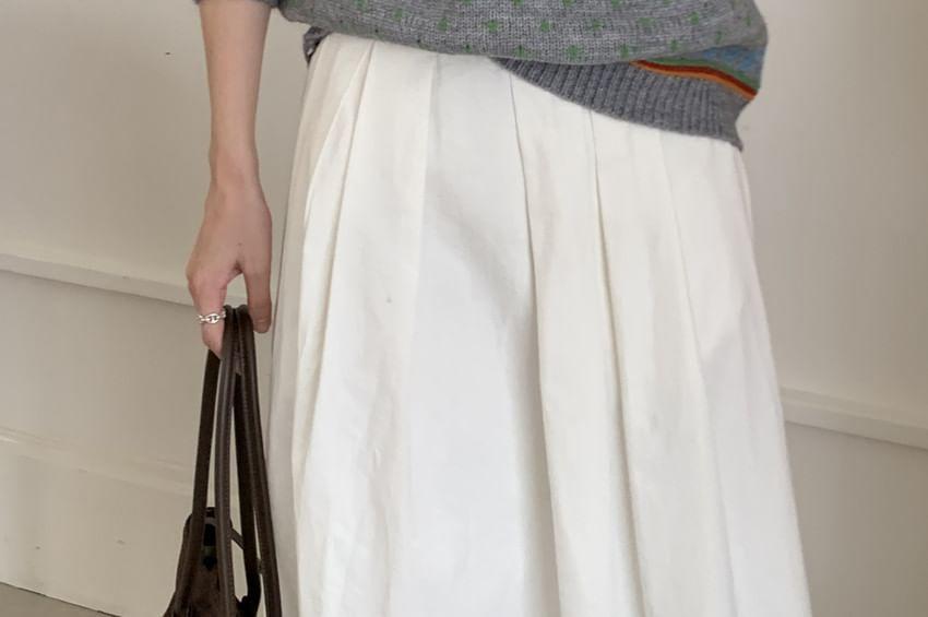 Crew Neck Patterned Sweater Product Image