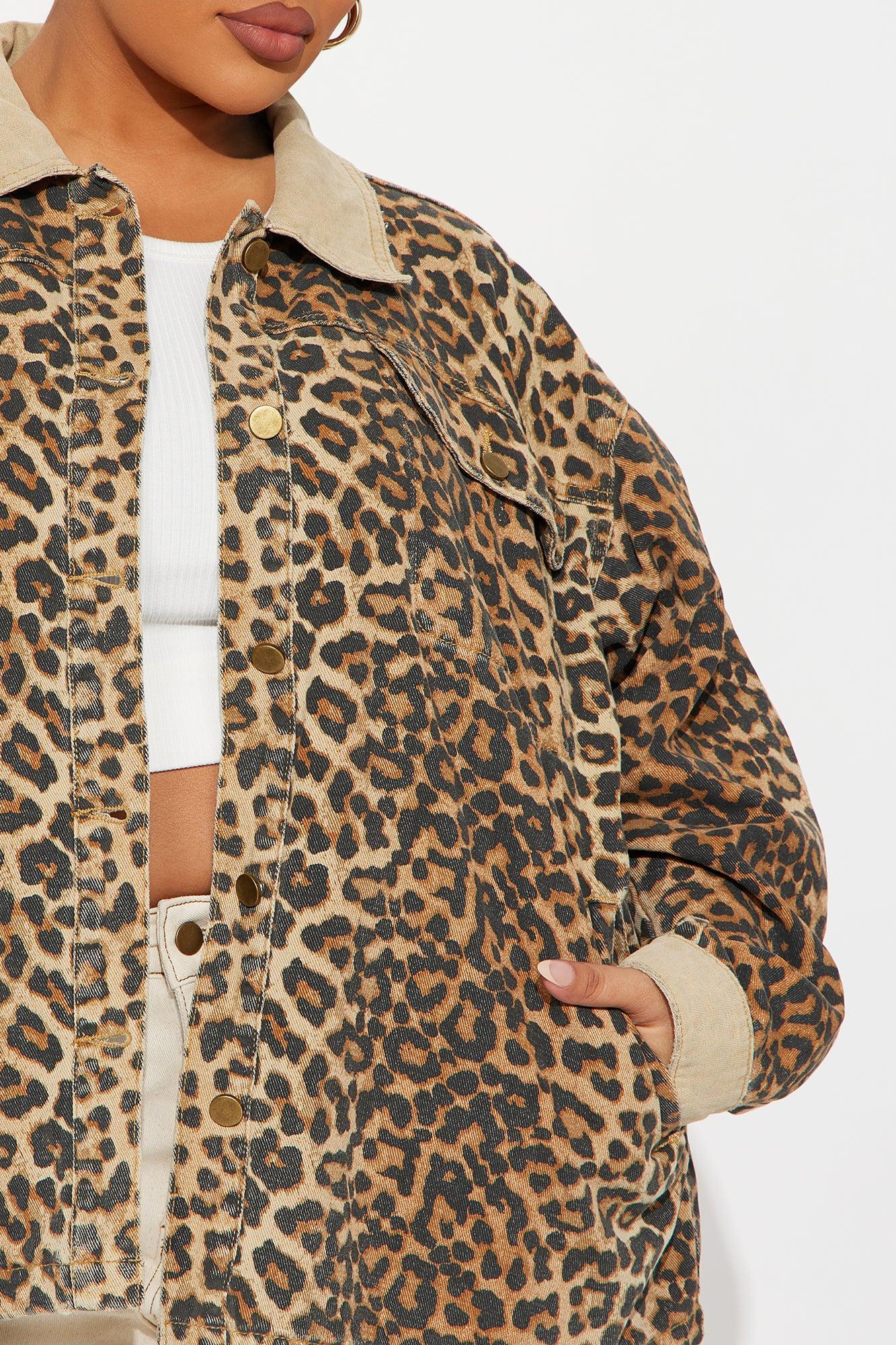Denise Oversized Leopard Barn Jacket - Brown/combo Product Image