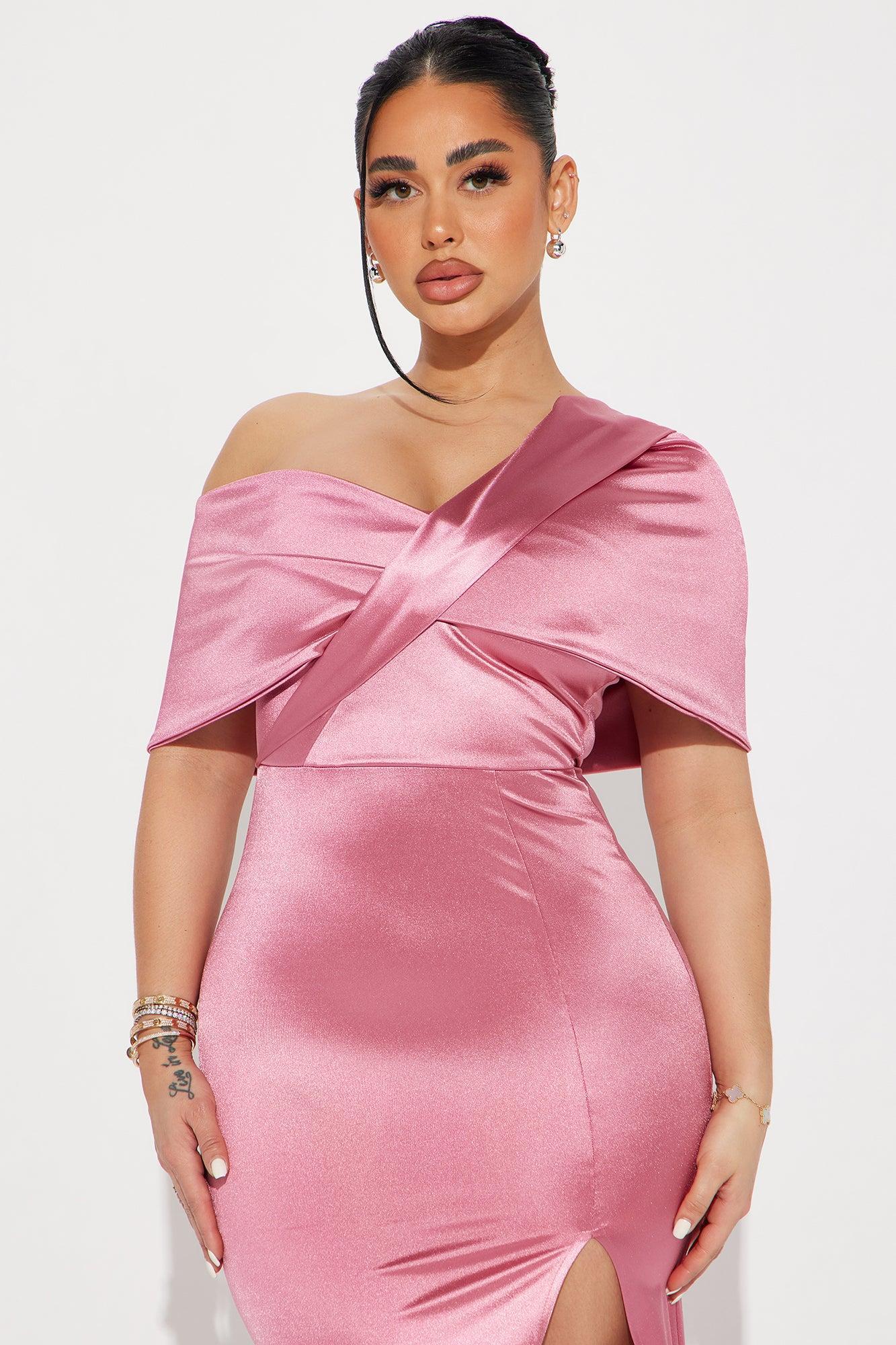Jackie Satin Maxi Dress - Mauve Product Image
