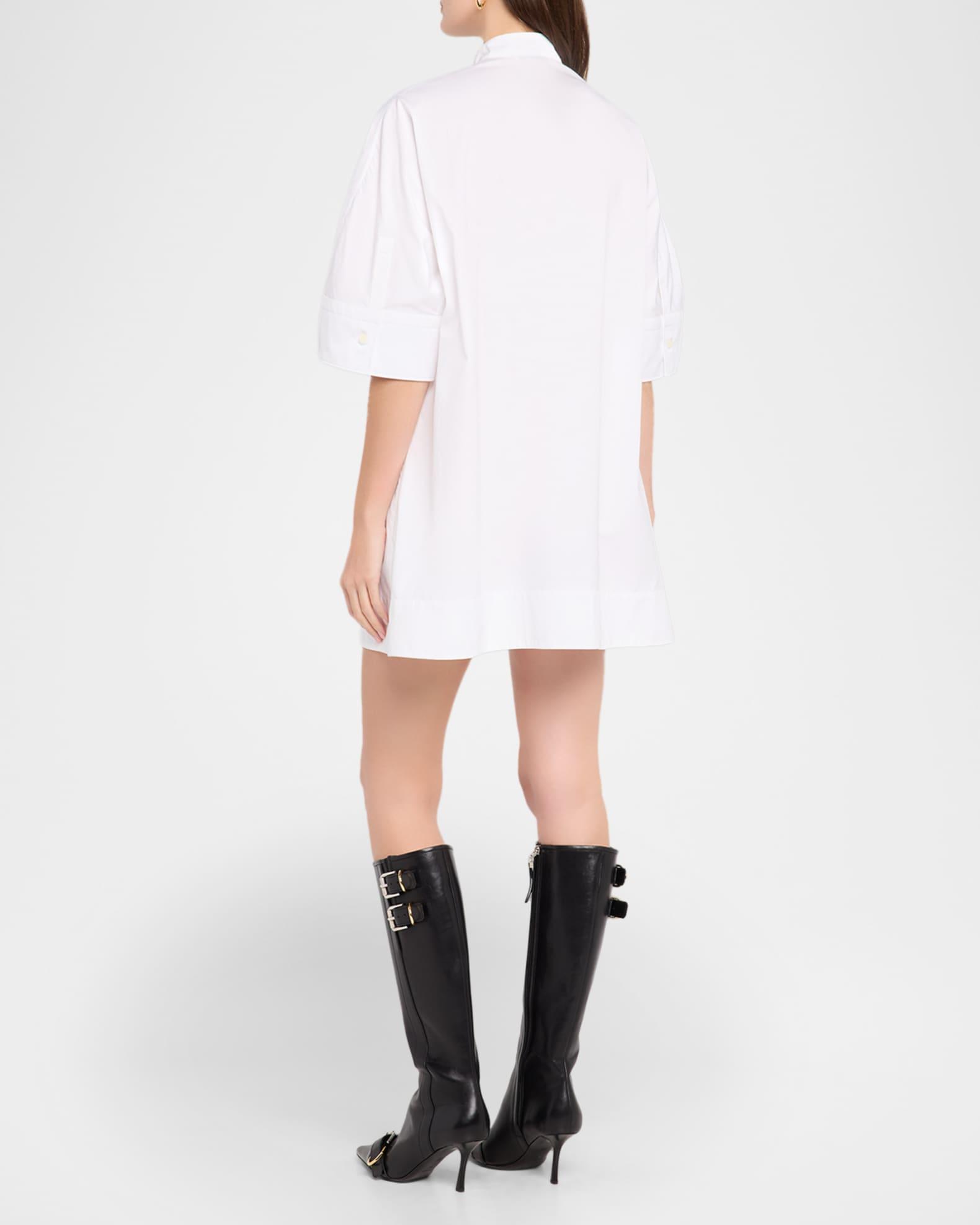 Short-Sleeve Cotton Mini Shirtdress Product Image