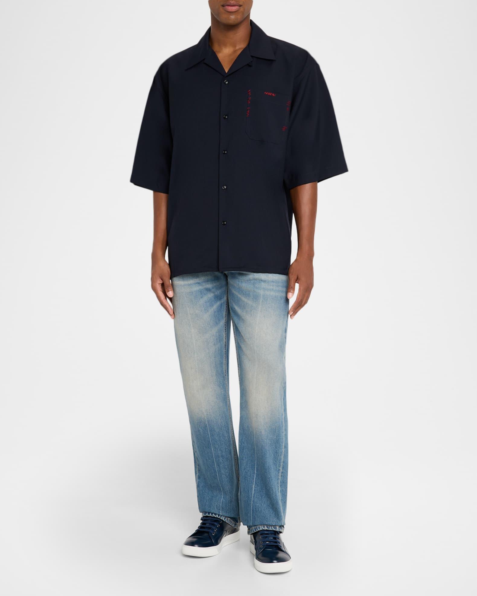 Men's Suiting Wool Mending Stitch Camp Shirt Product Image
