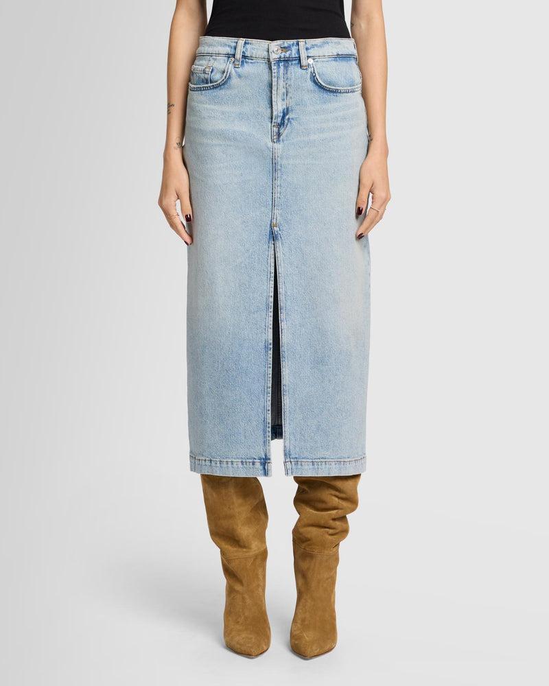 Amber Denim Midi Skirt Product Image