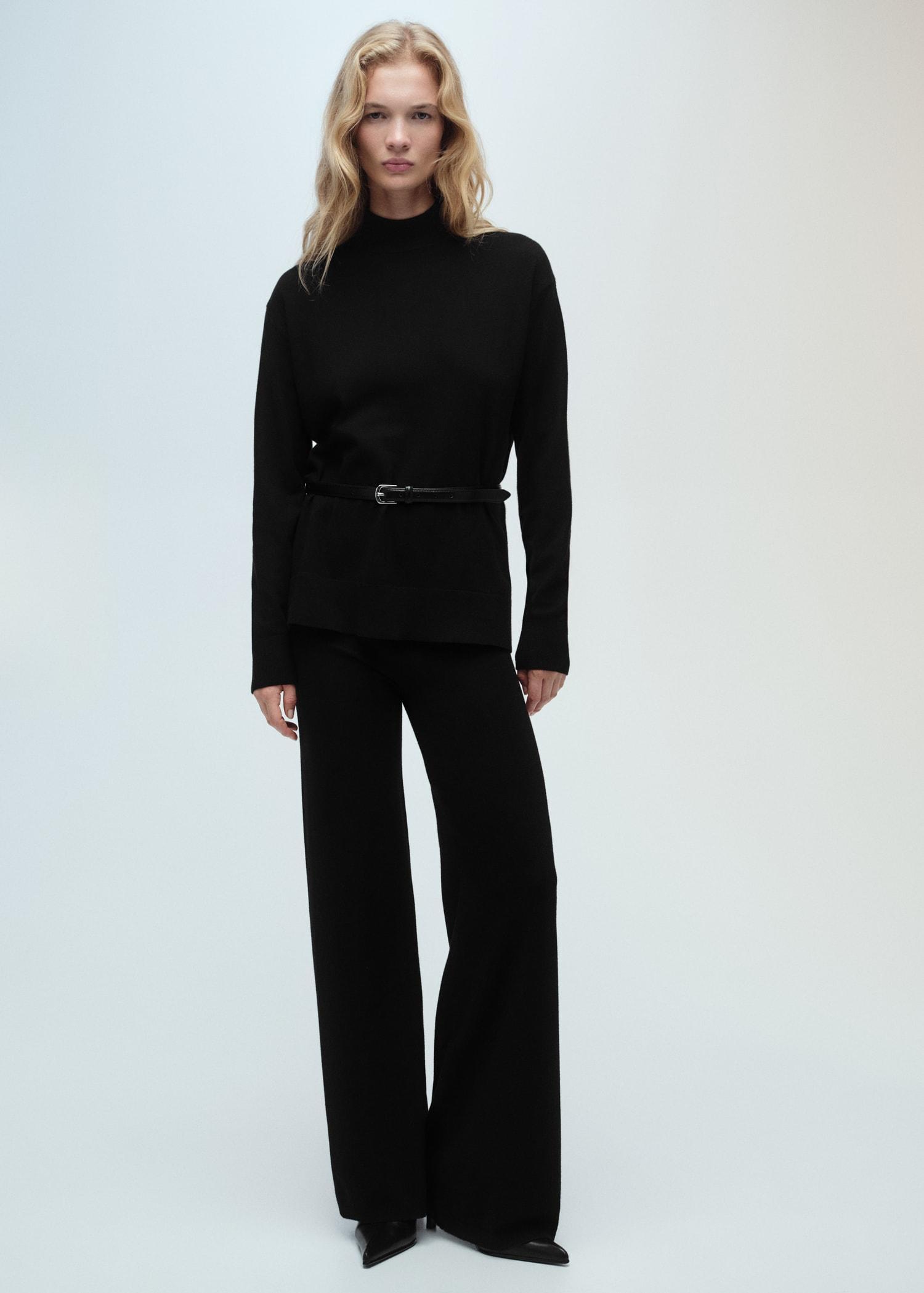Perkins neck knitted sweater - Women | MANGO USA Product Image
