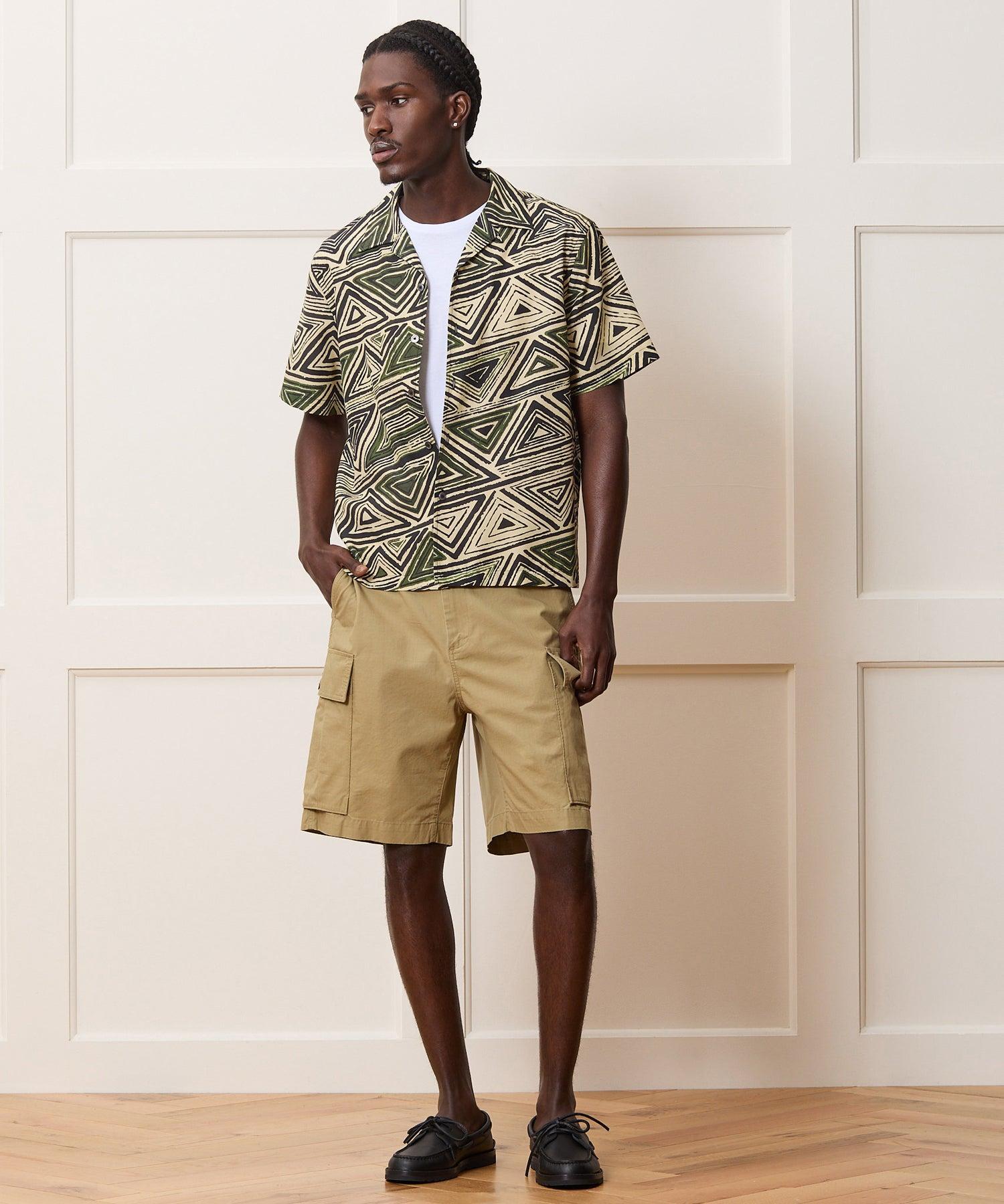 Cropped Silk-Cotton Camp Collar Shirt Product Image
