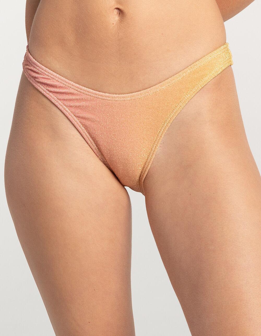 DAMSEL Ombre Sparkle High Leg Bikini Bottoms - SUNSET Product Image