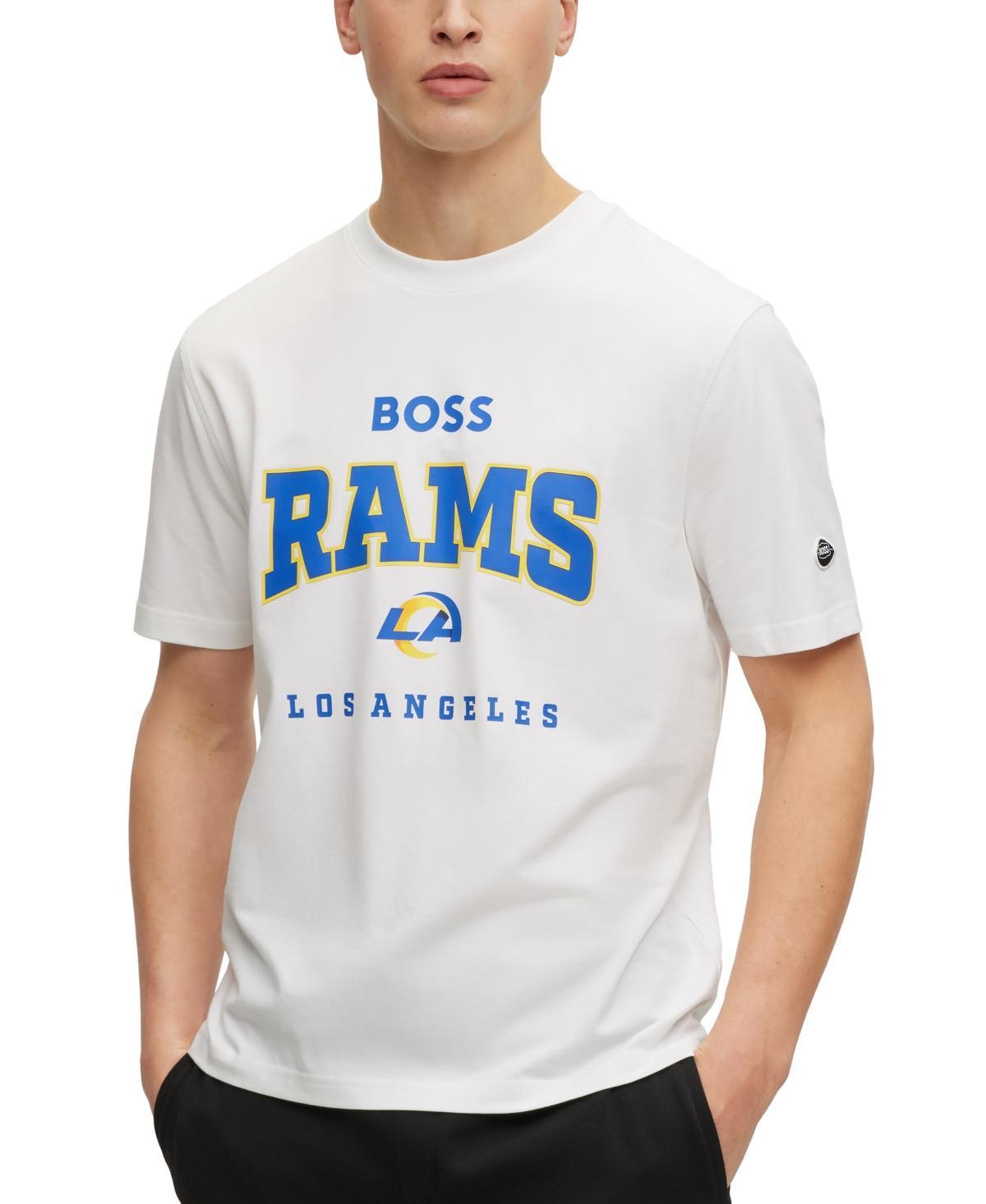 Men's BOSS X NFL  White Los Angeles Rams Huddle T-Shirt, Size: Medium Product Image