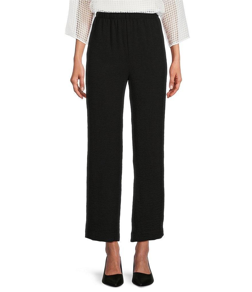 IC Collection Crinkle Woven Elastic Waist Wide Leg Pull-On Pants Product Image