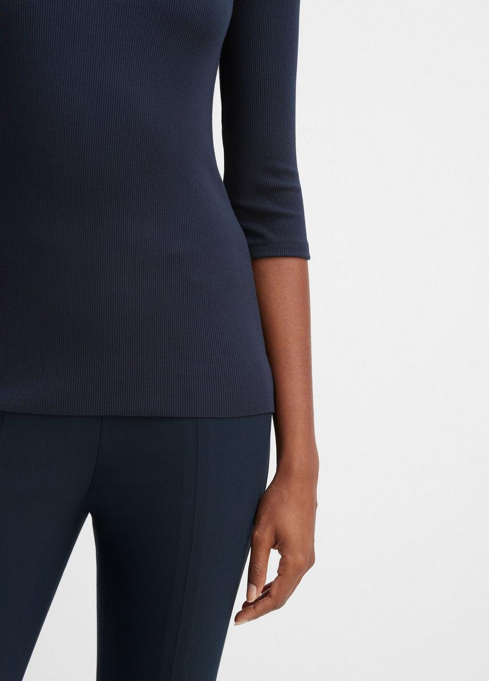 Womens Elbow Sleeve Crew Neck T-Shirt, Coastal Blue, Size M Vince Product Image
