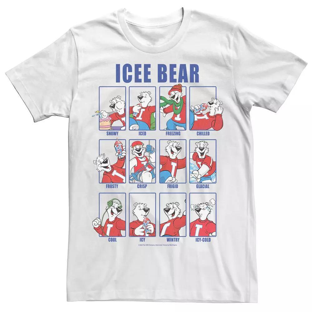 Men's Icee Bear Emotions Portrait Panels Tee, Size: Large, White Product Image