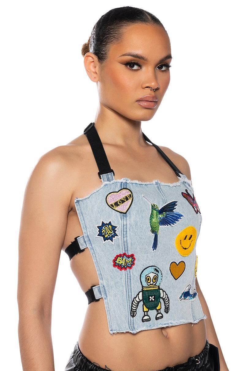 LOLA PATCH HALTER TOP Product Image
