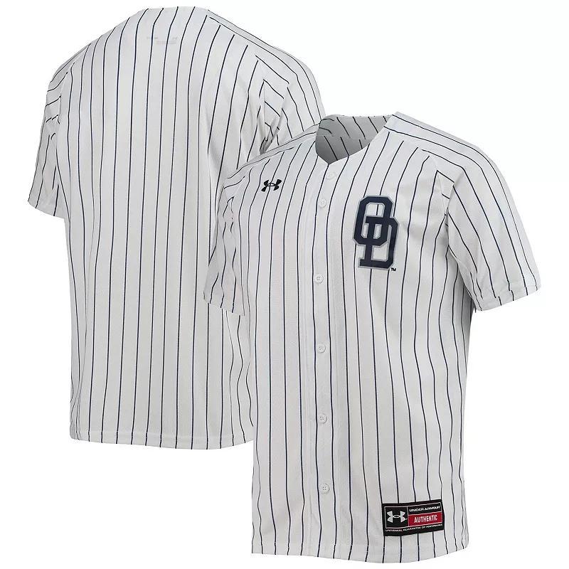 Men's Under Armour White Old Dominion Monarchs Pinstripe Replica Baseball Jersey, Size: XL, Odu White Product Image