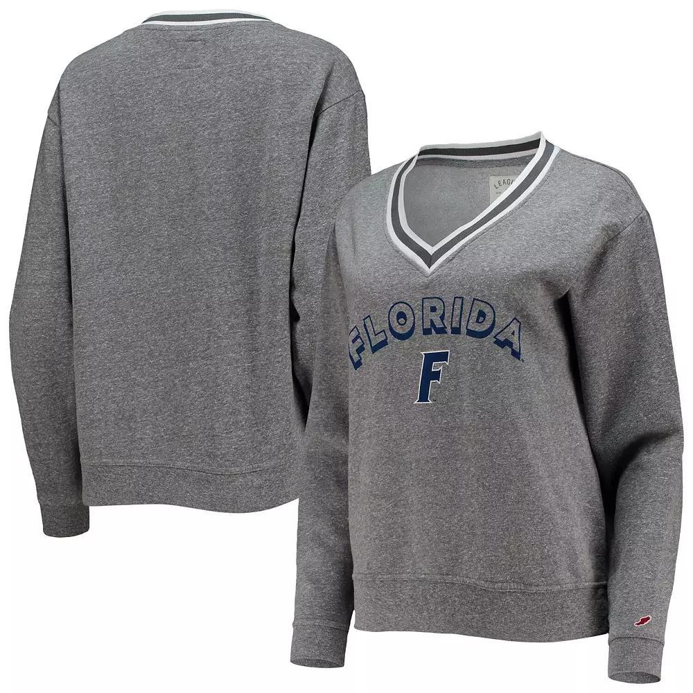 Women's League Collegiate Wear Heathered Gray Florida Gators Victory Springs Tri-Blend V-Neck Pullover Sweatshirt, Size: Large, Grey Product Image