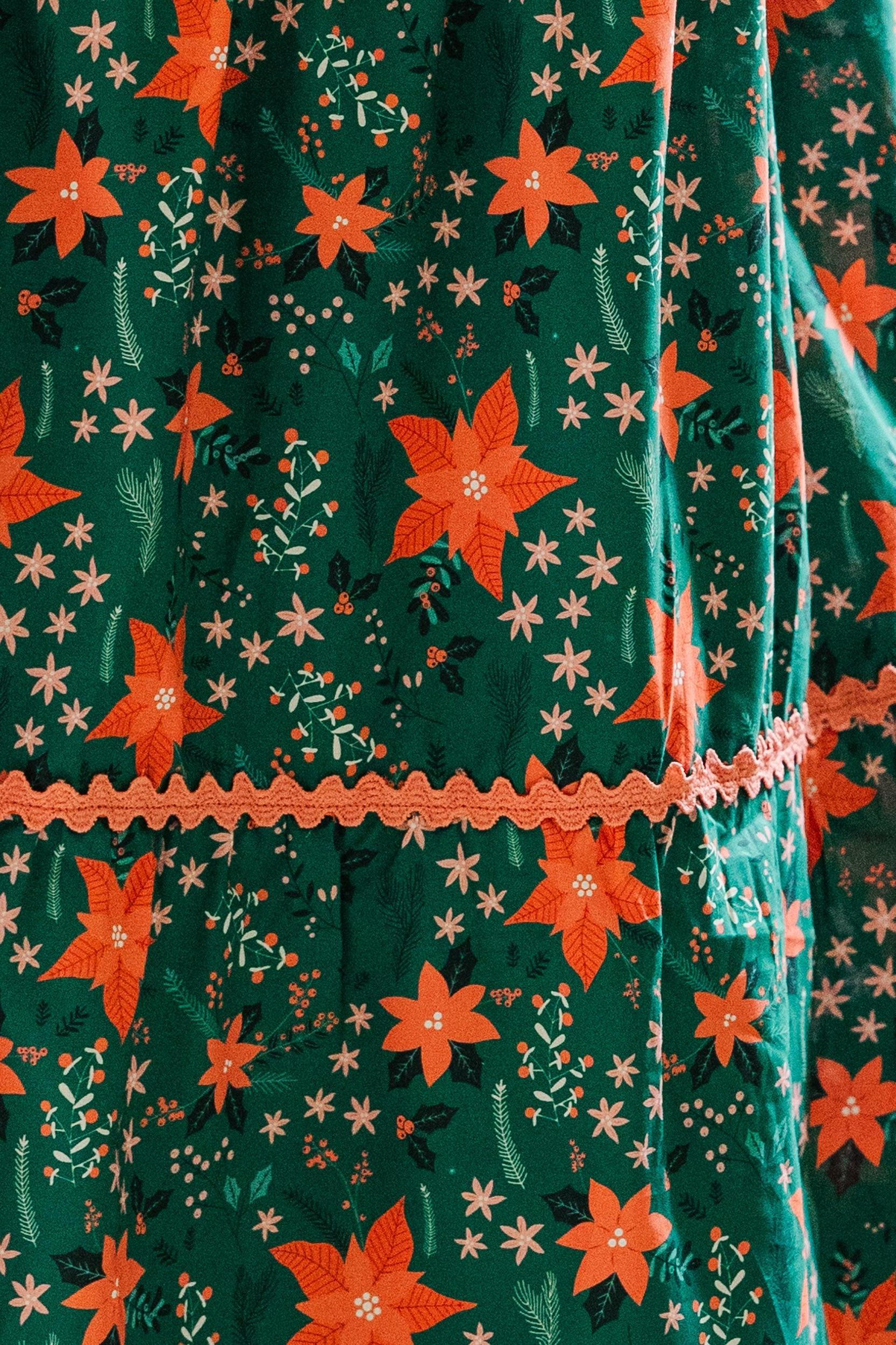 Show Me The Way Emerald Floral Midi Skirt Female Product Image