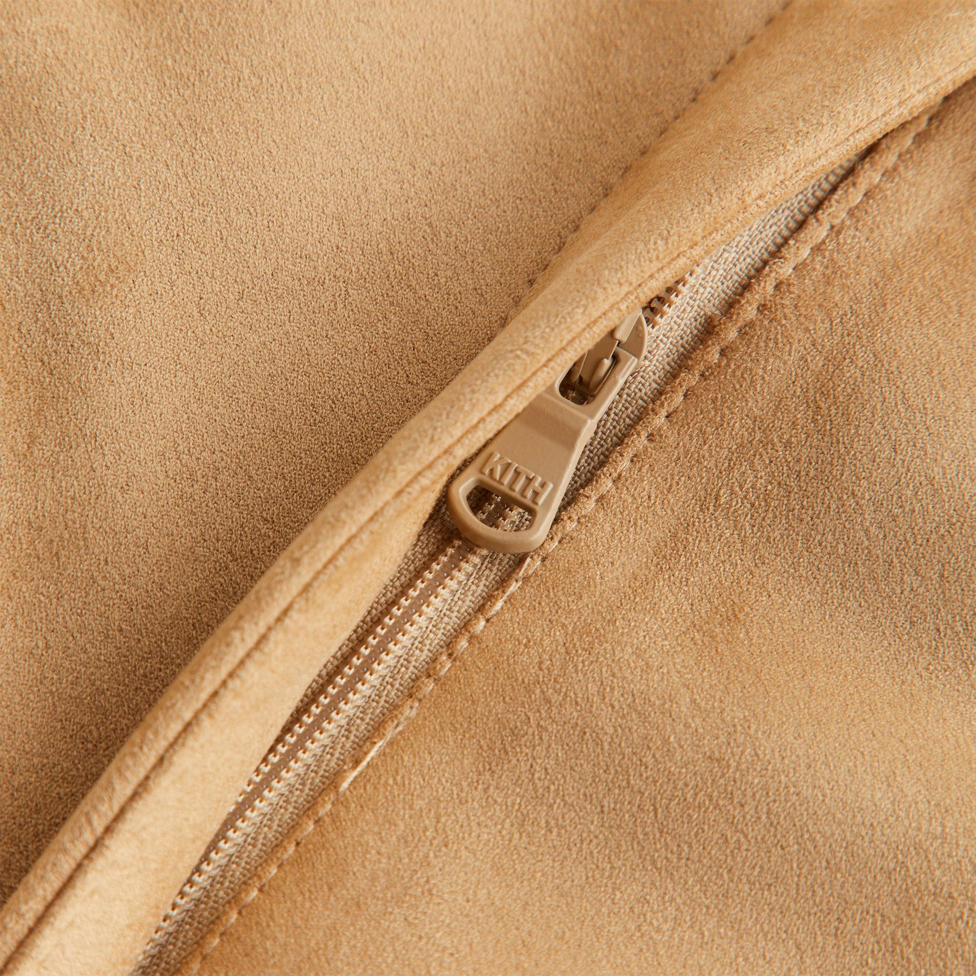 Kith Women Nylas Microsuede Zip Hooded Bomber - Birch Female Product Image