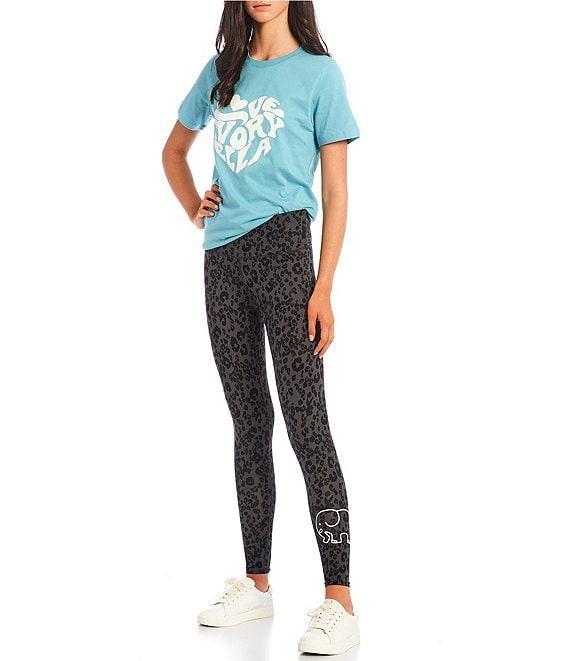 Ivory Ella Embossed-Printed Ankle Leggings Product Image