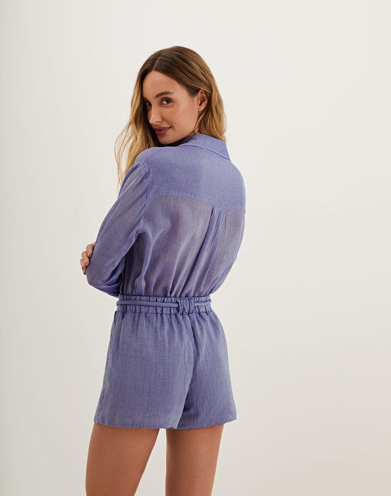 Lyra Long Sleeve Blouse - Sapphire Product Image