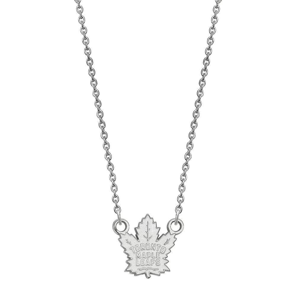 LogoArt Toronto Maple Leafs Sterling Silver Small Logo Pendant Necklace, Women's, Size: 18" Product Image