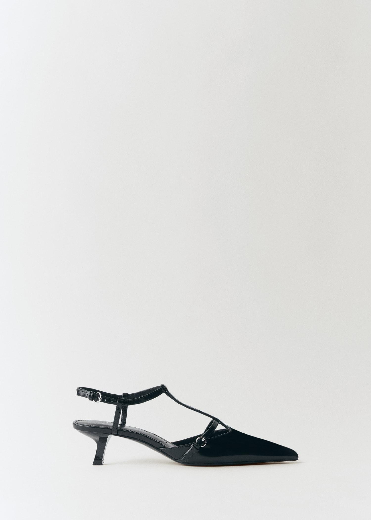 Kitten-heel leather shoes - Women | MANGO USA Product Image