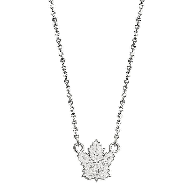 LogoArt Toronto Maple Leafs Sterling Silver Small Logo Pendant Necklace, Women's, Size: 18" Product Image