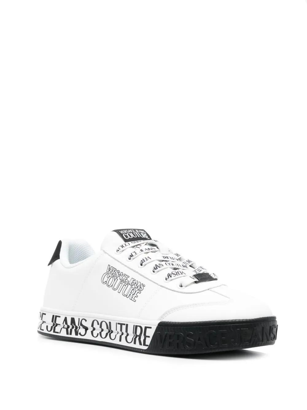 logo-print leather low-top sneakers Product Image