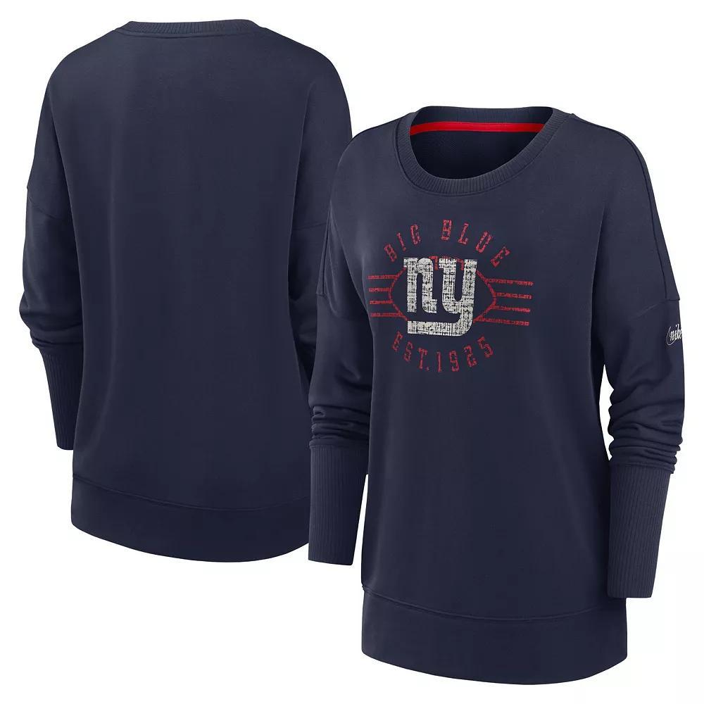 Women's Nike Navy New York Giants Rewind Playback Icon Performance Pullover Sweatshirt, Size: XL, Blue Product Image