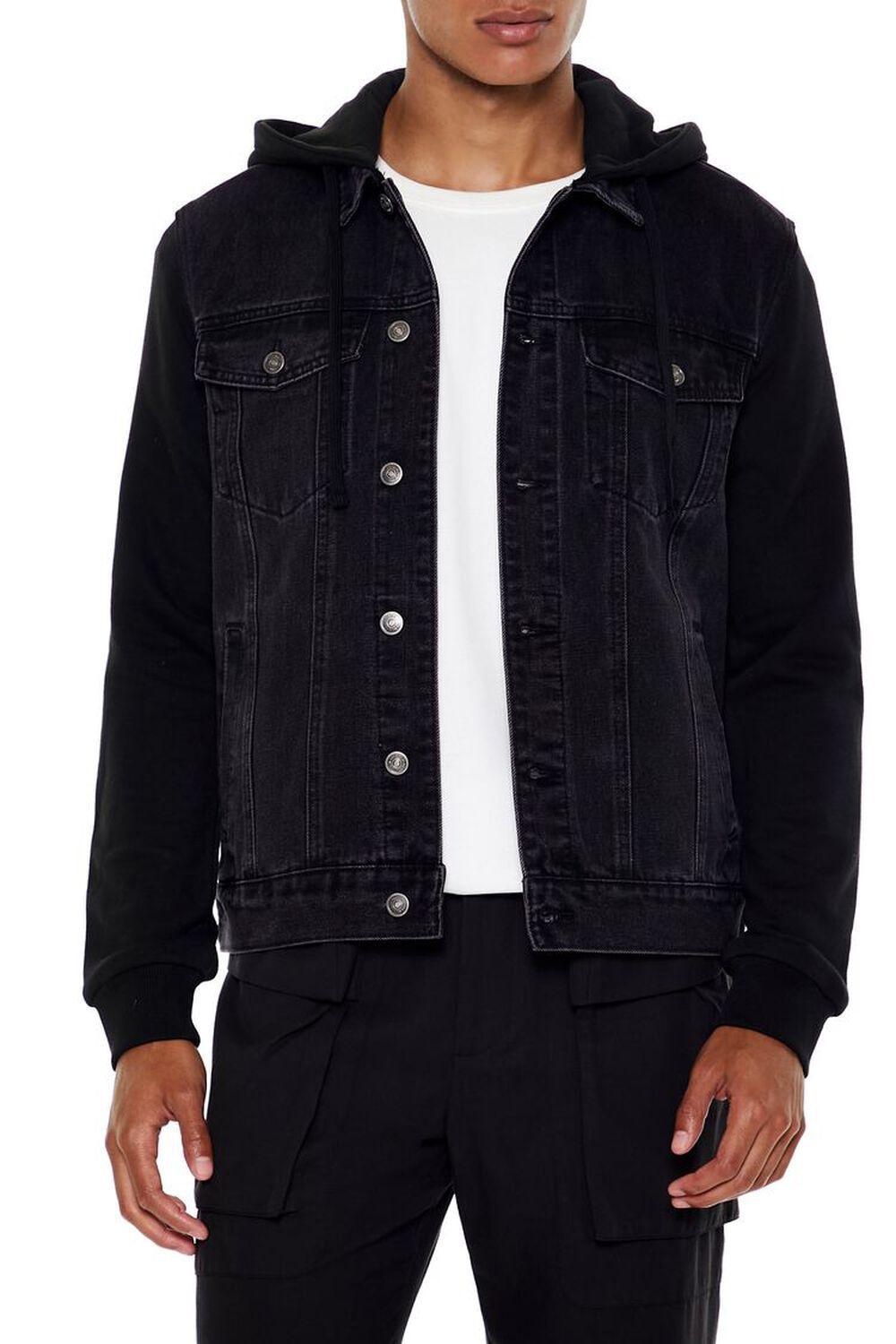Hooded Denim Trucker Jacket | Forever 21 Product Image