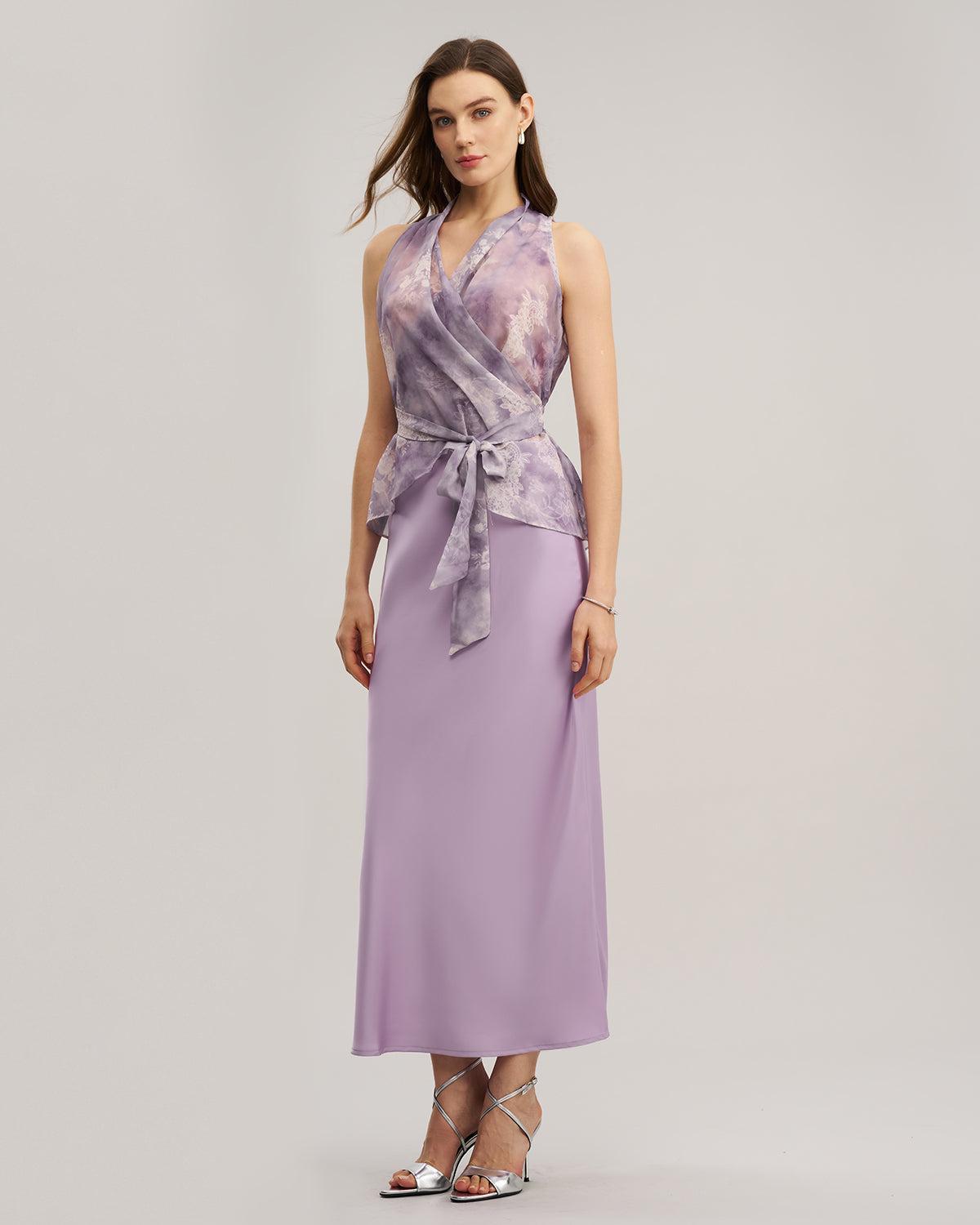 Purple Floral See-through Vest Product Image