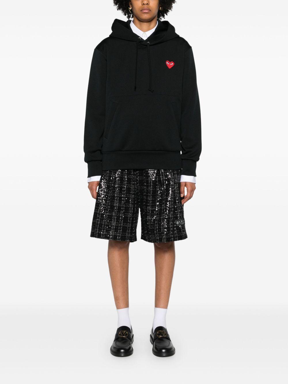 heart-print pullover hoodie Product Image