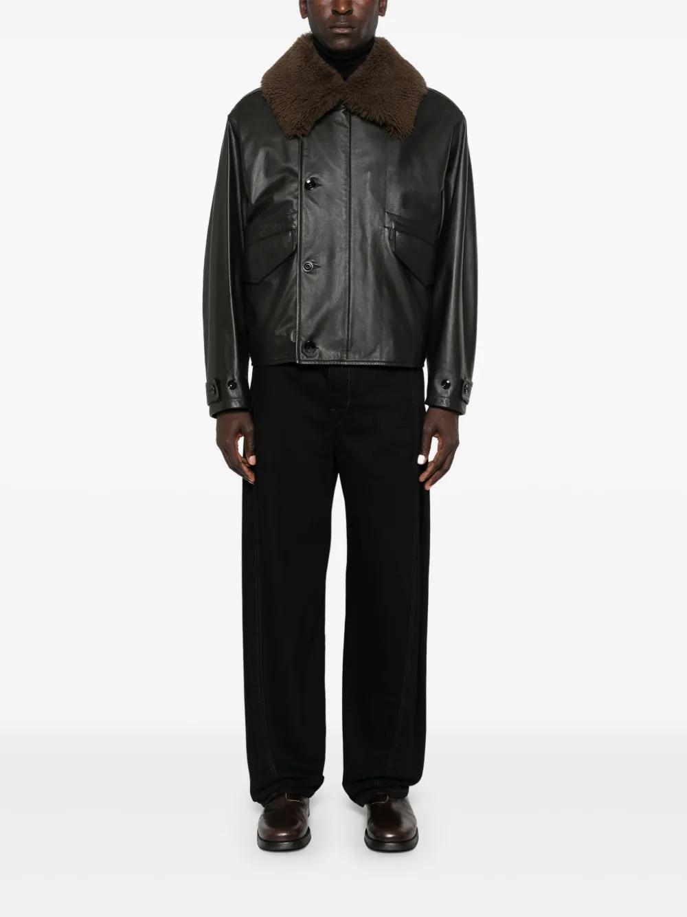 leather padded jacket Product Image