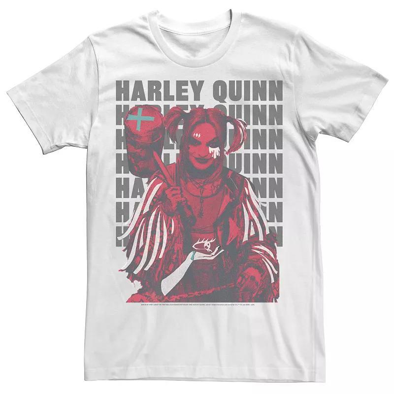Men's Harley Quinn: Birds of Prey Stacked Text Tee, Size: XXL, Red Grey Product Image