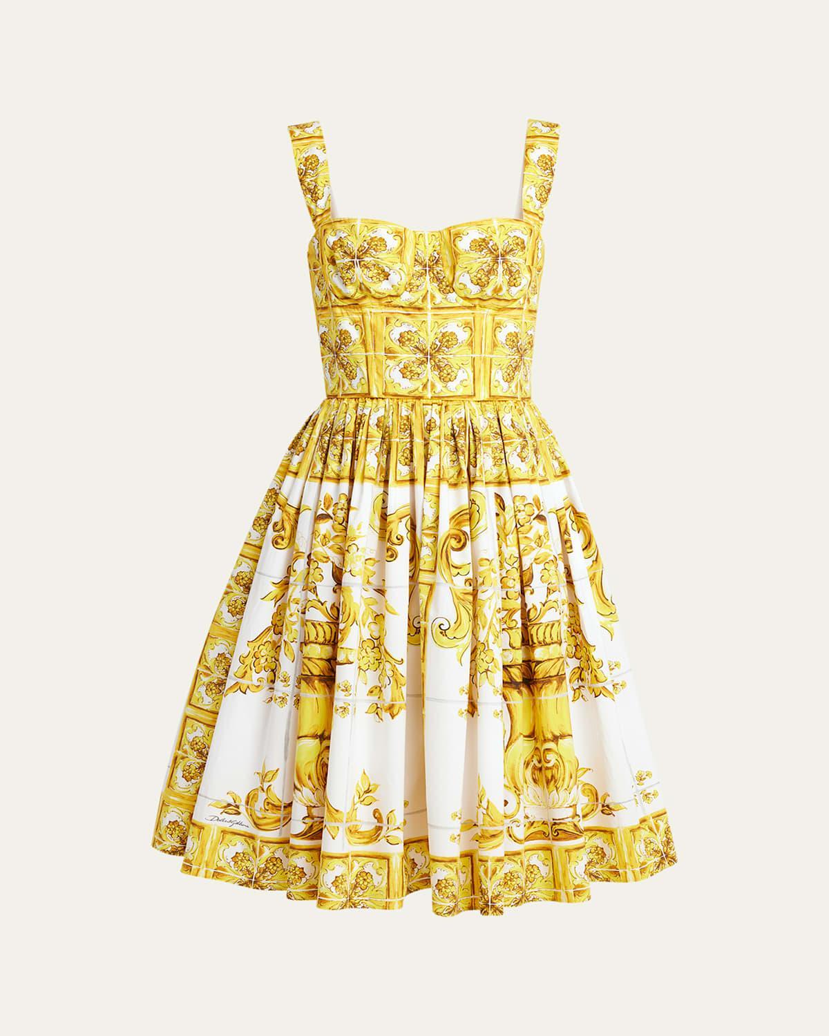 Womens Blu Mediterraneo Sleeveless Floral Fit & Flare Dress Product Image
