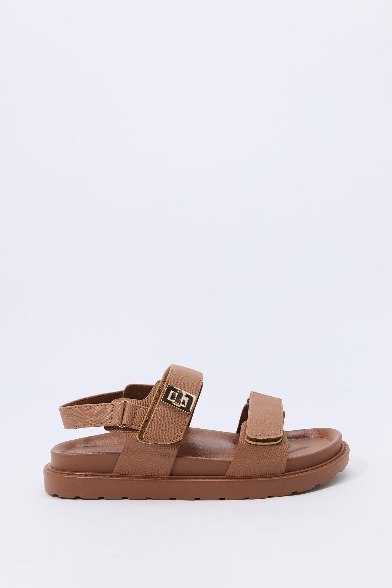 Faux Leather Velcro Strap Sandal Female Product Image