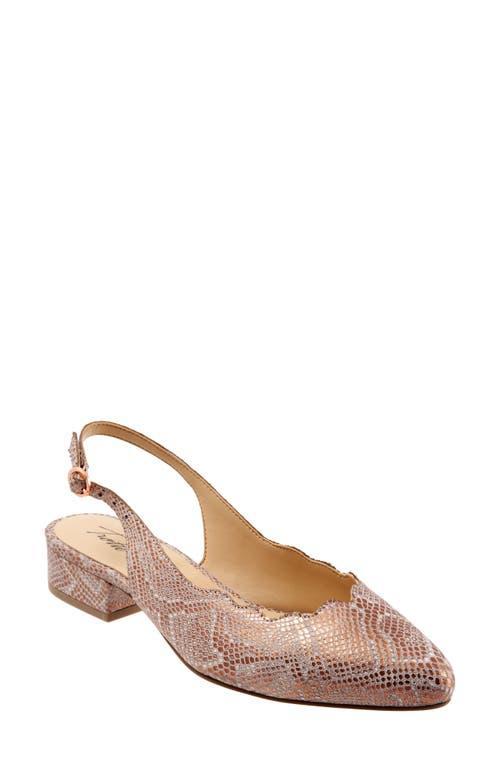Trotters Joselyn Scalloped Leather Block Heel Slingback Pumps Product Image