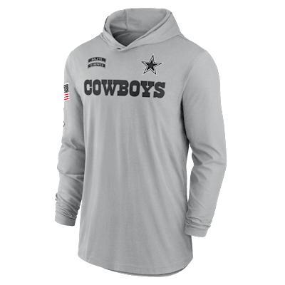 Mens Nike Gray Dallas Cowboys 2024 Salute to Service Lightweight Performance Long Sleeve Hooded T-Shirt Product Image