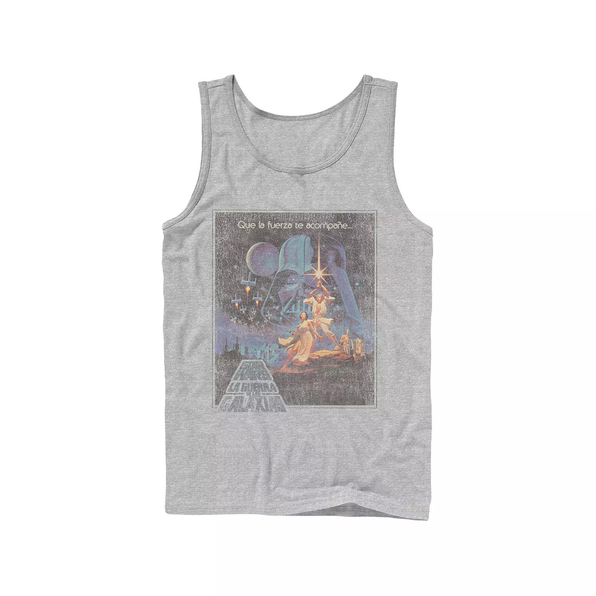 Men's Star Wars Faded VHS Cover Tank Top, Size: Large, White Product Image