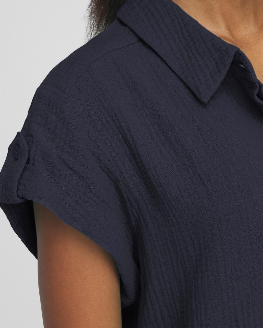 Gauze Roll Tab Sleeve Dress Product Image