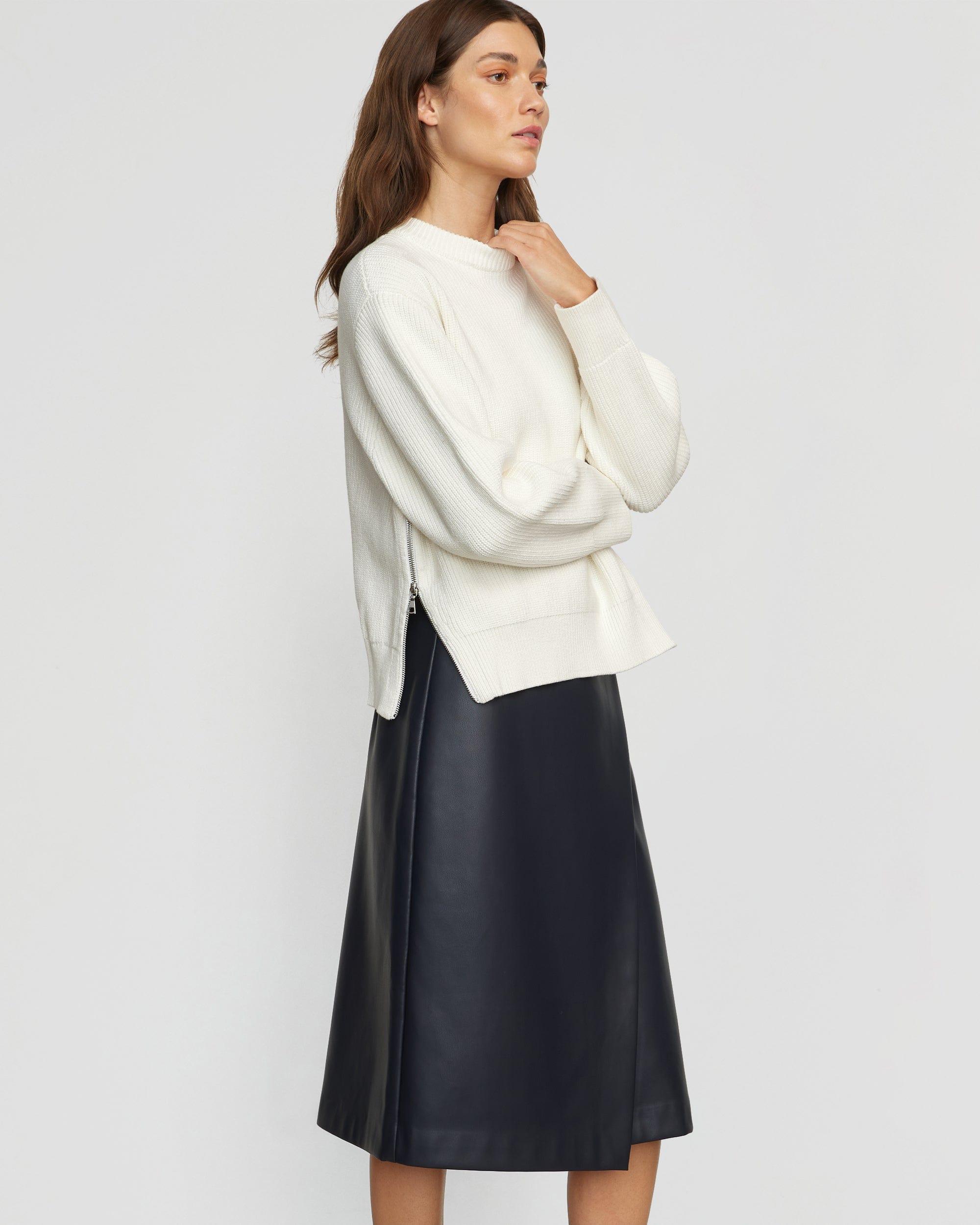 Alba Asymmetric Vegan Leather Skirt Product Image