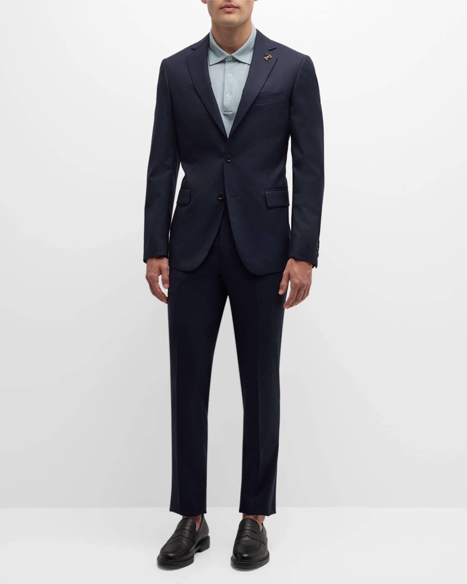 Men's Slim Wool Two-Piece Suit Product Image