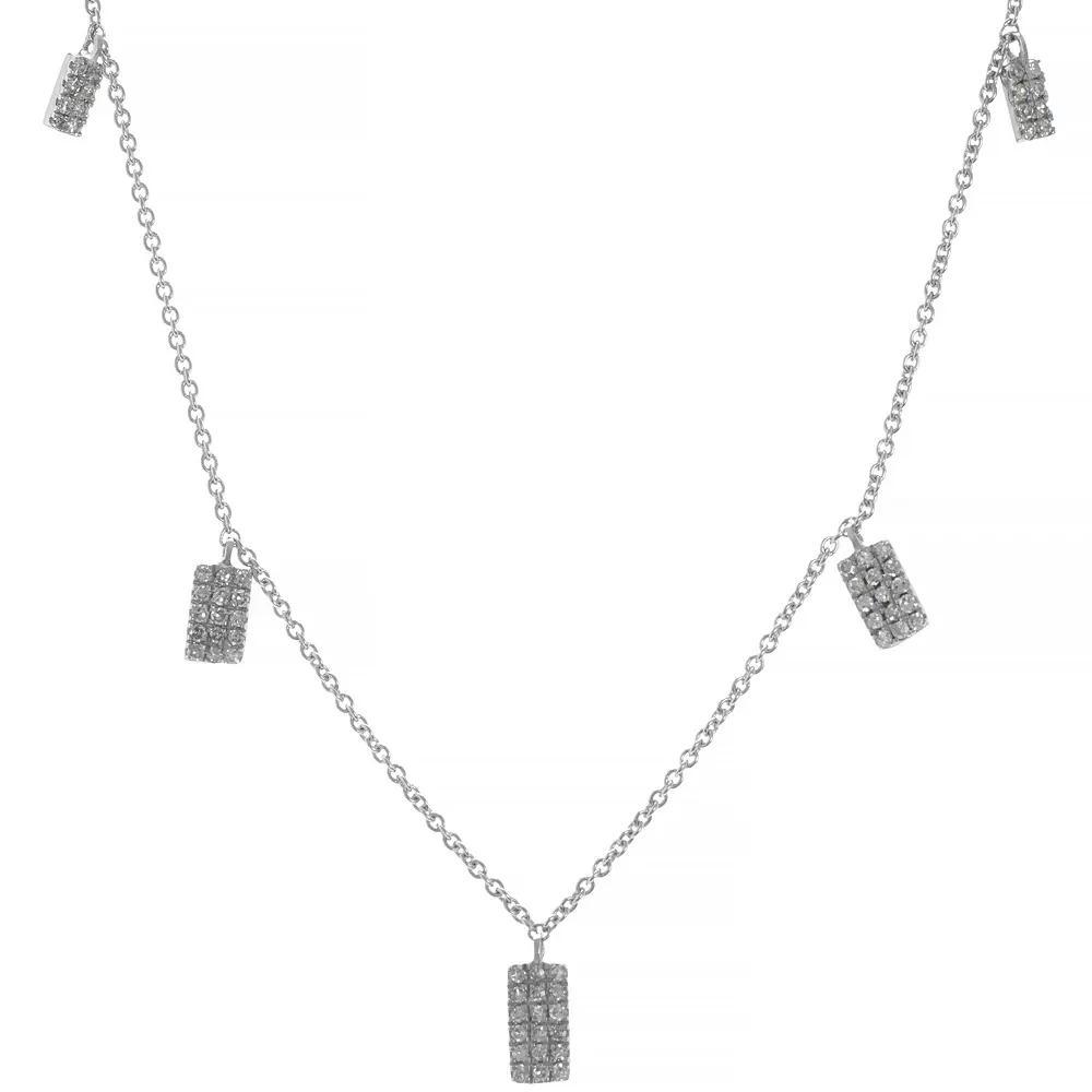 Luxle 14k White Gold 1/6 Carat T.W. Diamond Charm Necklace, Women's, Size: 15-17" ADJ Product Image