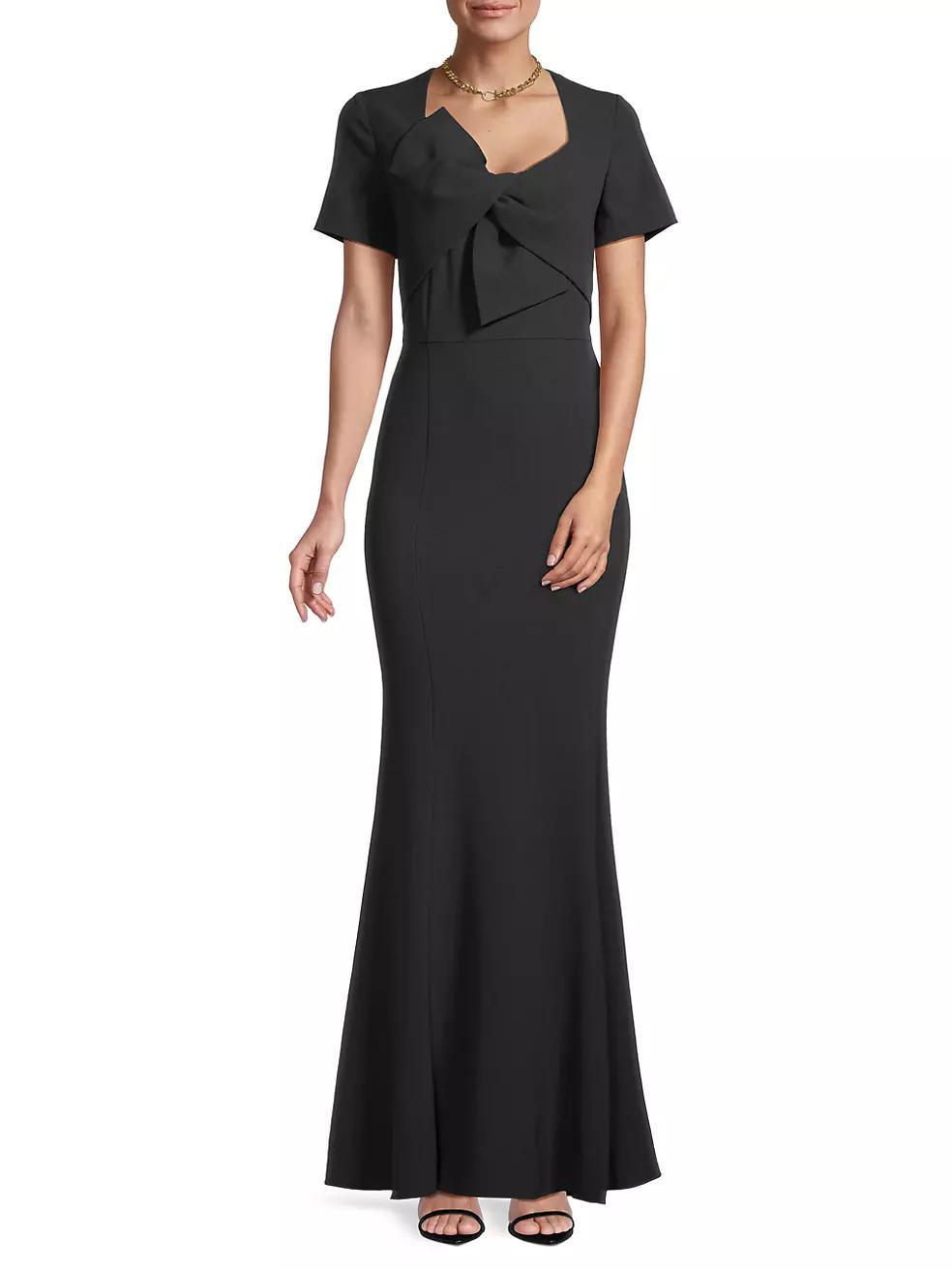 Twisted Bow Crepe Mermaid Gown Product Image
