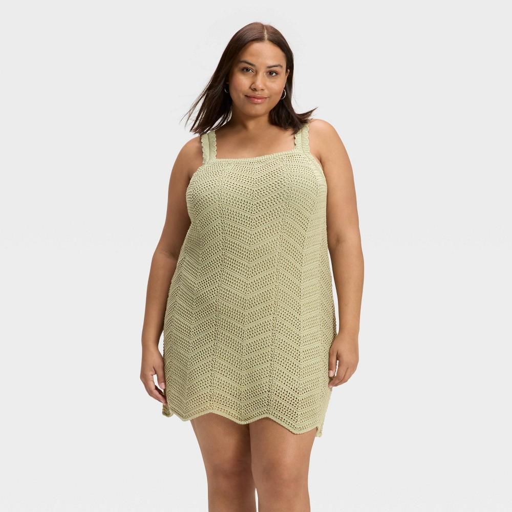 Women's Crochet Mini Shift Dress - A New Day™ Product Image
