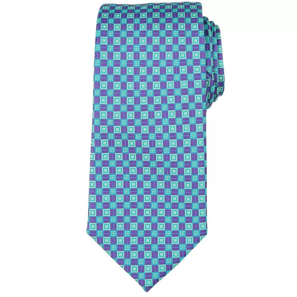 Men's Bespoke Geometric Tie, Green Edith Product Image