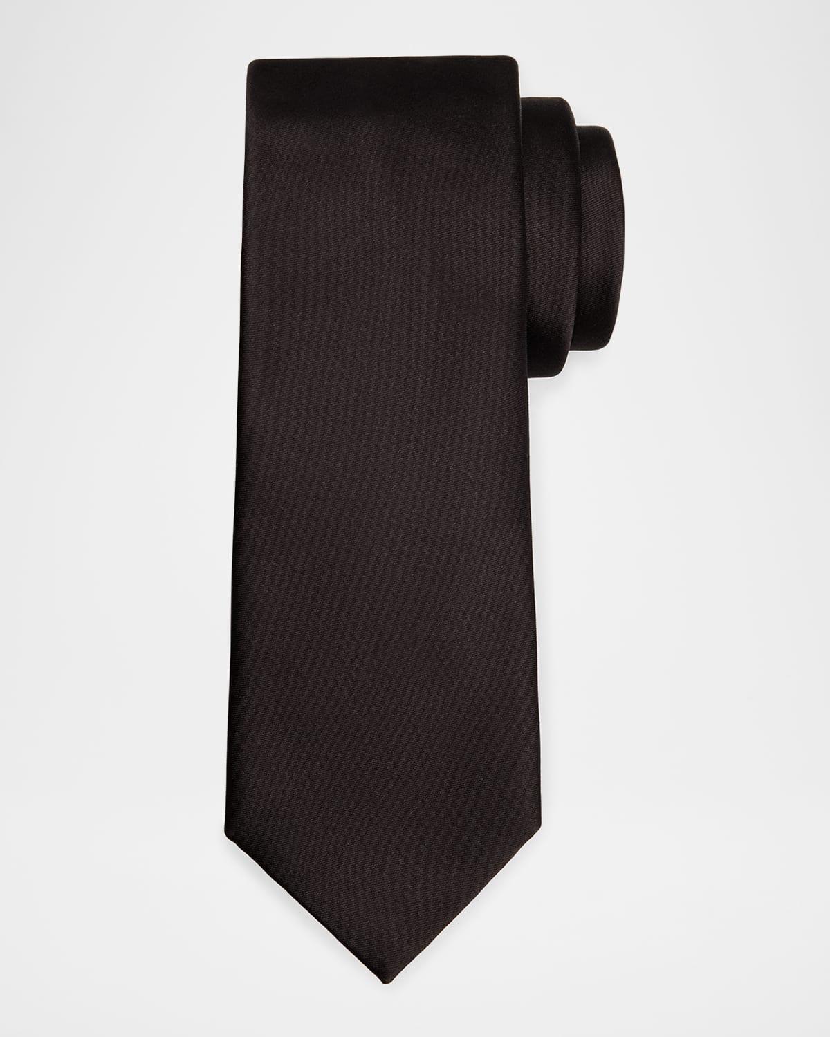 Mens Textured Solid Silk Tie Product Image