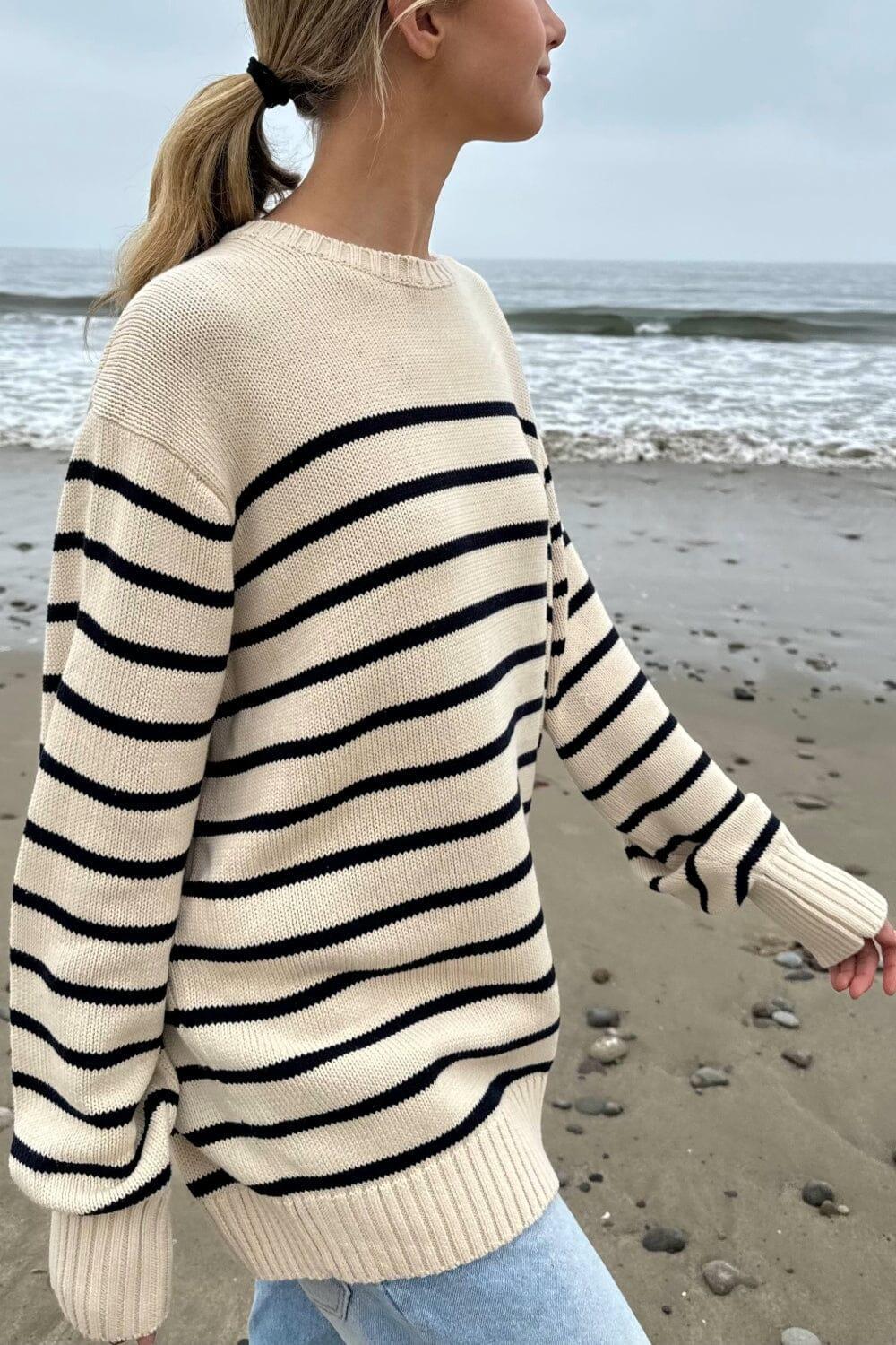 Brianna Cotton Thin Stripe Sweater Product Image