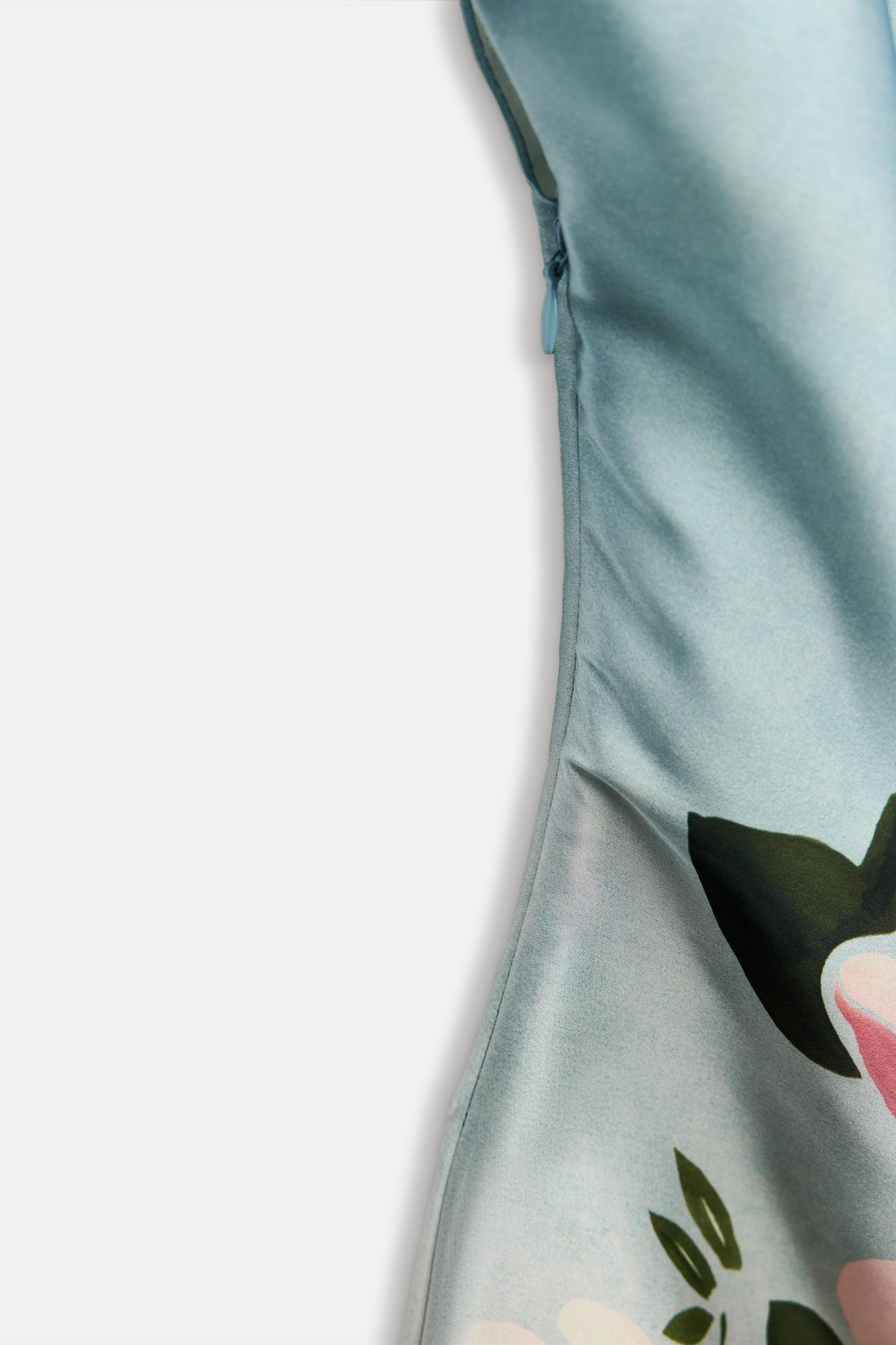 SATIN EFFECT FLORAL PRINT DRESS Product Image