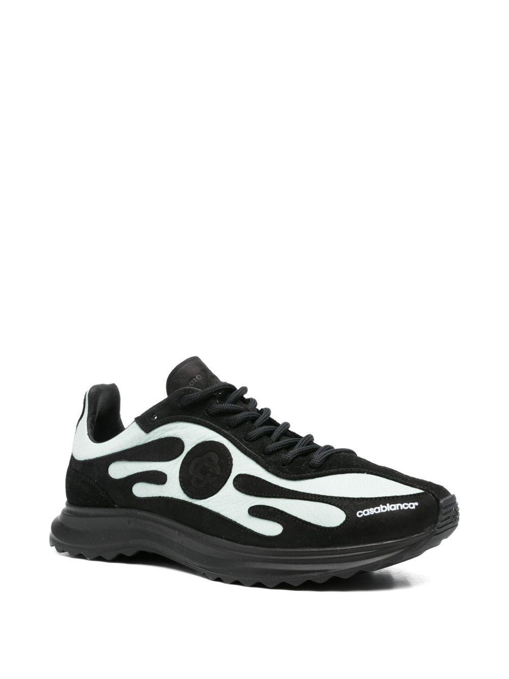 lace-up two-tone sneakers Product Image