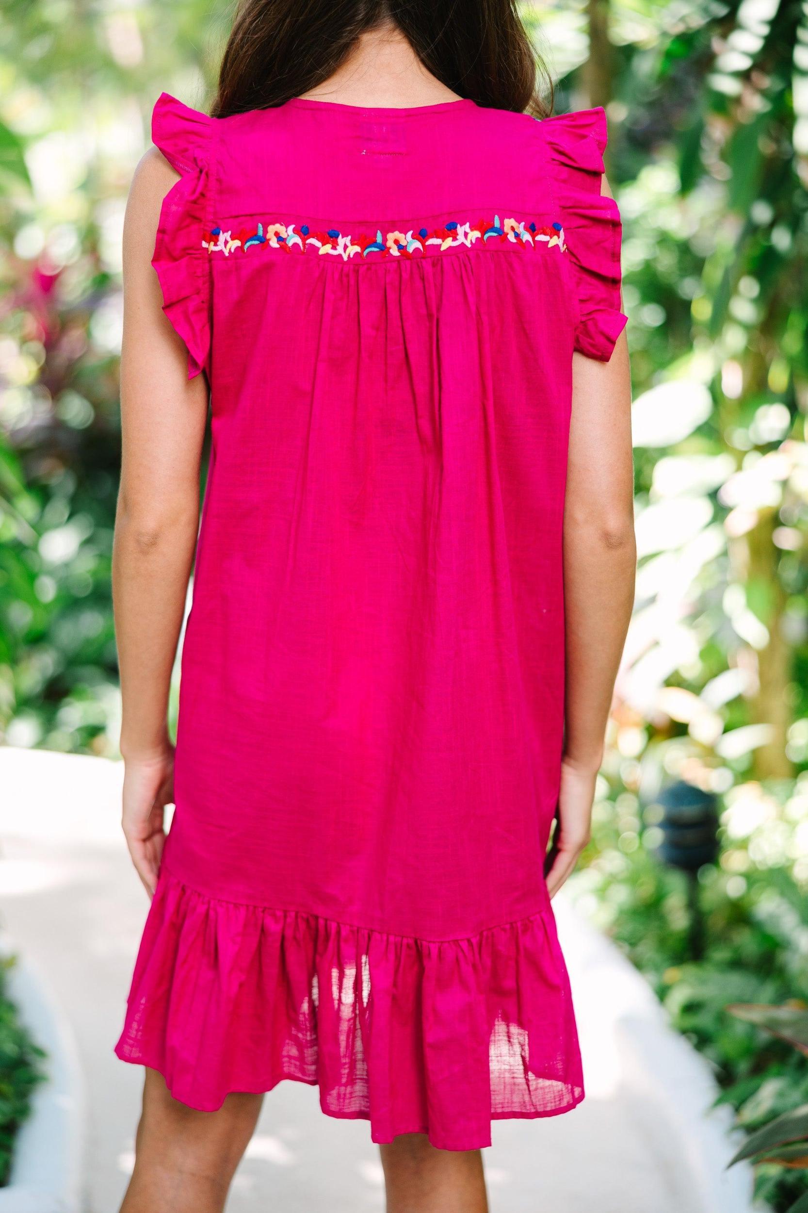 Be Seen Fuchsia Pink Embroidered Dress Female Product Image