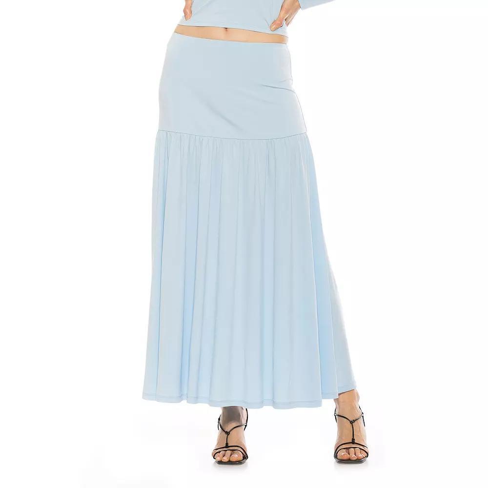 Women's ALEXIA ADMOR Lia Shirred Maxi Skirt, Size: Small, Halogen Blue Product Image